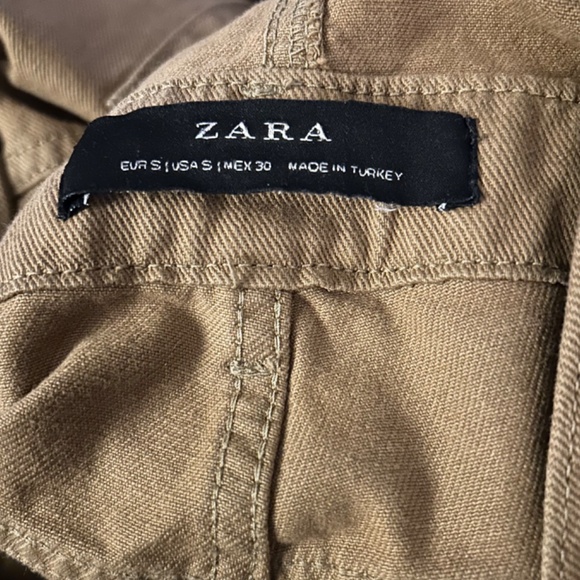 Women's Zara Mustard Yellow Denim Overalls -Size Small - Picture 3 of 3